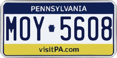 PA license plate MOY5608