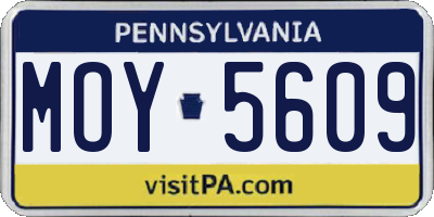 PA license plate MOY5609