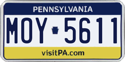 PA license plate MOY5611