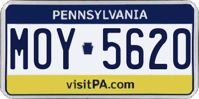 PA license plate MOY5620