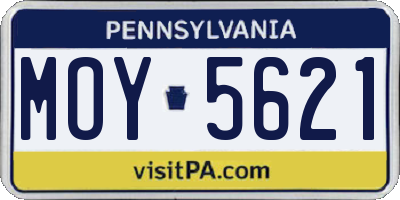 PA license plate MOY5621