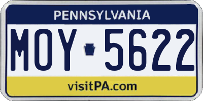 PA license plate MOY5622