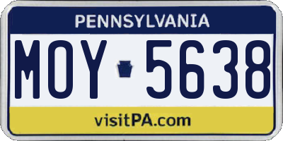 PA license plate MOY5638