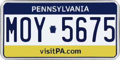 PA license plate MOY5675