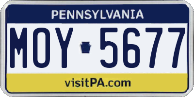 PA license plate MOY5677
