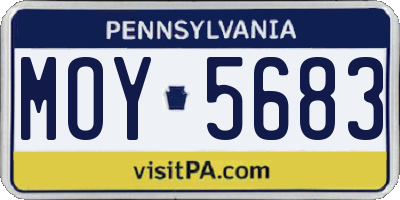 PA license plate MOY5683