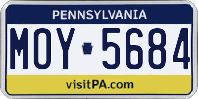 PA license plate MOY5684