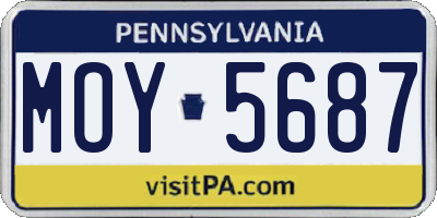 PA license plate MOY5687