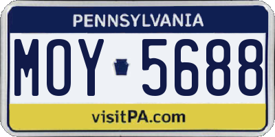 PA license plate MOY5688