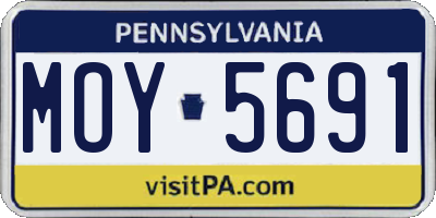PA license plate MOY5691