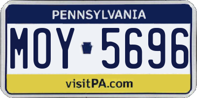 PA license plate MOY5696