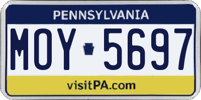 PA license plate MOY5697