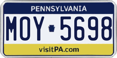 PA license plate MOY5698