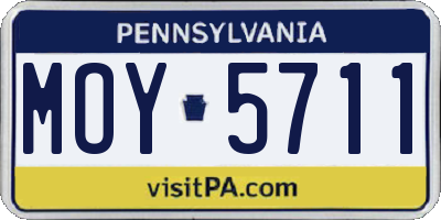 PA license plate MOY5711