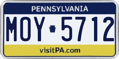 PA license plate MOY5712