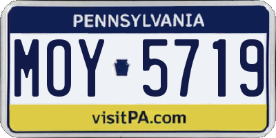 PA license plate MOY5719