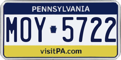 PA license plate MOY5722