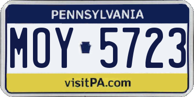PA license plate MOY5723