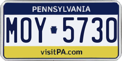 PA license plate MOY5730