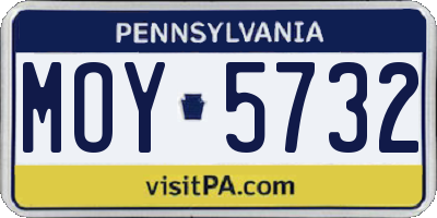 PA license plate MOY5732