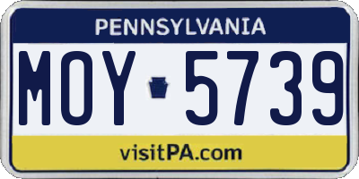 PA license plate MOY5739