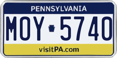 PA license plate MOY5740