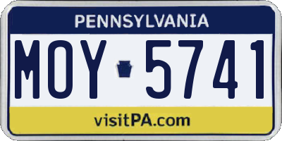 PA license plate MOY5741