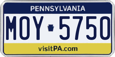 PA license plate MOY5750