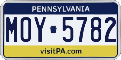 PA license plate MOY5782