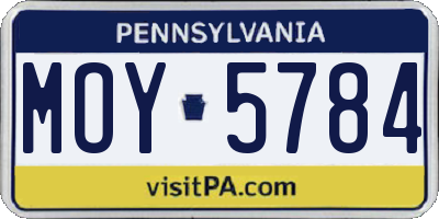 PA license plate MOY5784