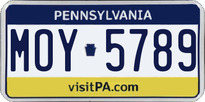 PA license plate MOY5789