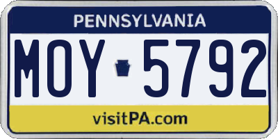 PA license plate MOY5792