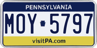 PA license plate MOY5797