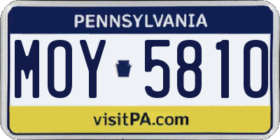 PA license plate MOY5810