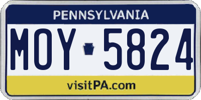 PA license plate MOY5824