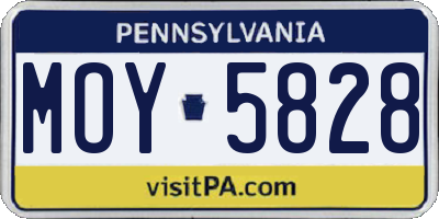 PA license plate MOY5828