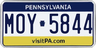 PA license plate MOY5844