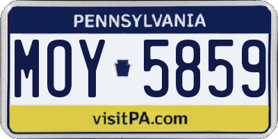 PA license plate MOY5859