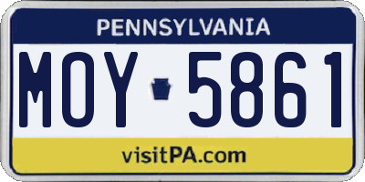 PA license plate MOY5861