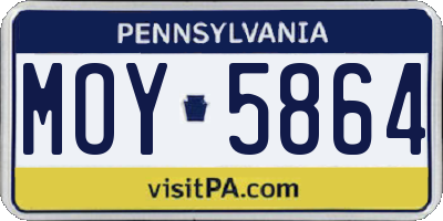 PA license plate MOY5864