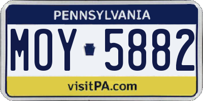PA license plate MOY5882