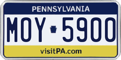 PA license plate MOY5900