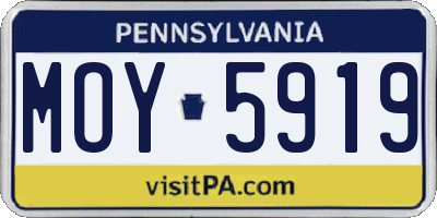 PA license plate MOY5919