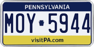 PA license plate MOY5944