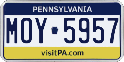 PA license plate MOY5957
