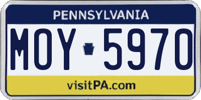 PA license plate MOY5970