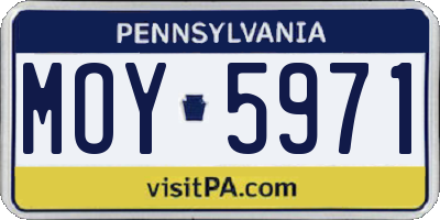 PA license plate MOY5971