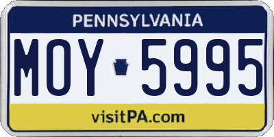 PA license plate MOY5995