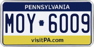 PA license plate MOY6009