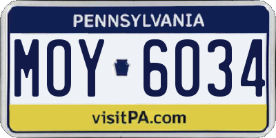 PA license plate MOY6034